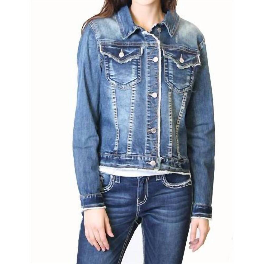 NEW GRACE IN LA denim jean jacket in blue
